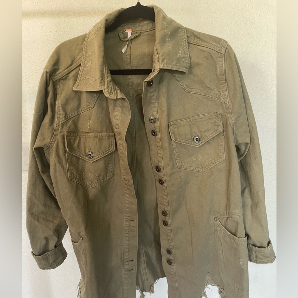 Free People Khaki Green Jacket